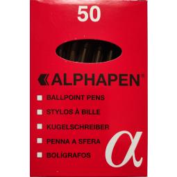 Alphapen Medium Point Black Pack of 50