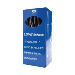 WB Stylostix Black Ballpen Medium Point Pack of 50