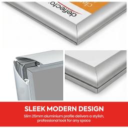 Deflecto Snap Frame Sign Holder - Silver SFA3S