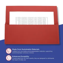 Guildhall Red Foolscap Full Flap Pocket Wallets (Pack of 50) PW2-REDZ