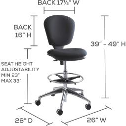 Safco Metro Extended-Height Draughtsman's Chair (3442BL)
