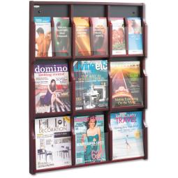 Safco Expose Adjustable Wood Literature Rack 9 Pocket A4