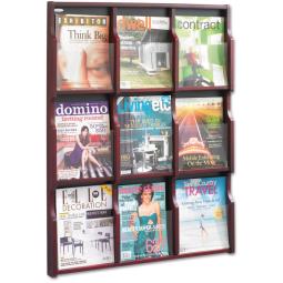 Safco Expose Adjustable Wood Literature Rack 9 Pocket A4