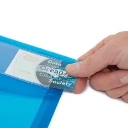 100 x Rapesco ID Popper Wallet A4 Bright Transparent Colours 0700