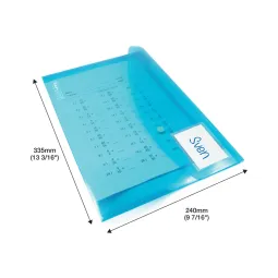 100 x Rapesco ID Popper Wallet A4 Bright Transparent Colours 0700