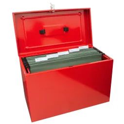 Cathedral Metal Suspension File Box Foolscap Red - FPHORD
