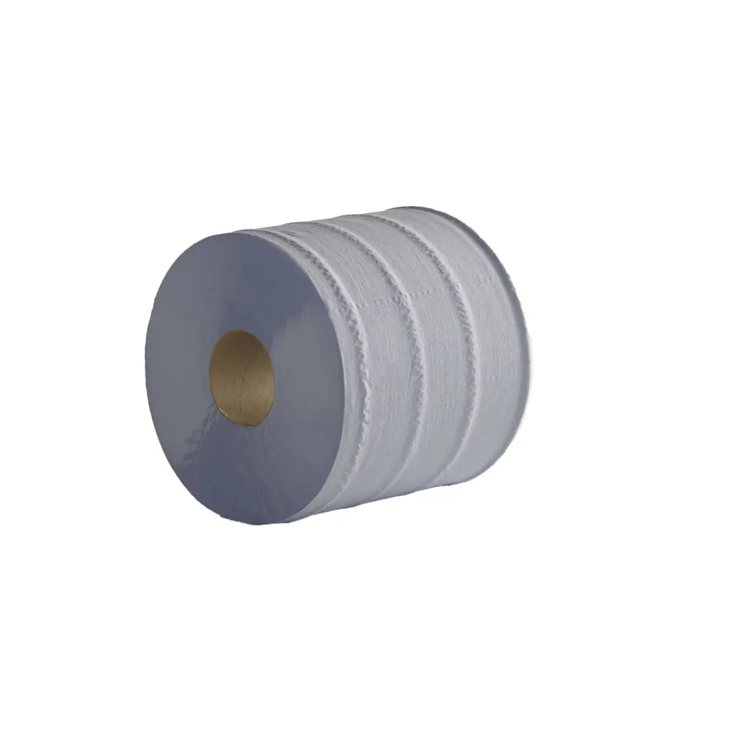 2 Ply blue flat sheet centrefeed 150m rolls - 6 rolls of 500 sheets 