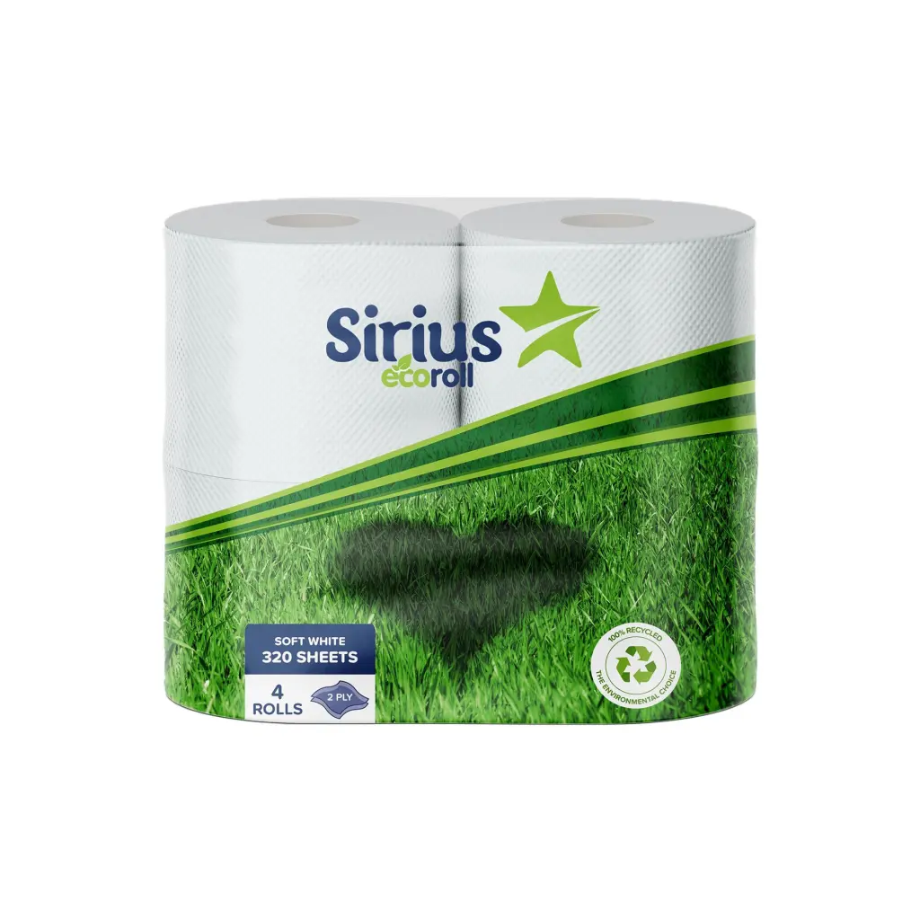 2 ply white 320 sheet toilet rolls - 9 packs of 4 rolls