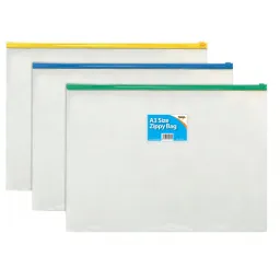 216 Pieces Tiger A3 PVC Zippy Bag Assorted 160 Micron