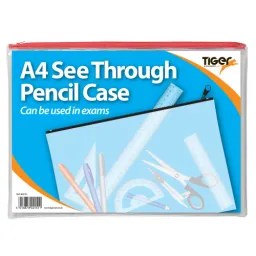 216 Pieces Tiger A4 Flat Exam Pencil Case Assorted