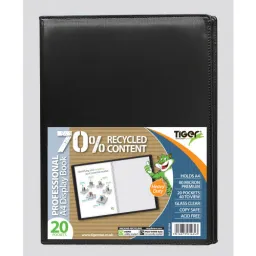 24 Pieces Tiger A4 20 Pocket Professional Display Book