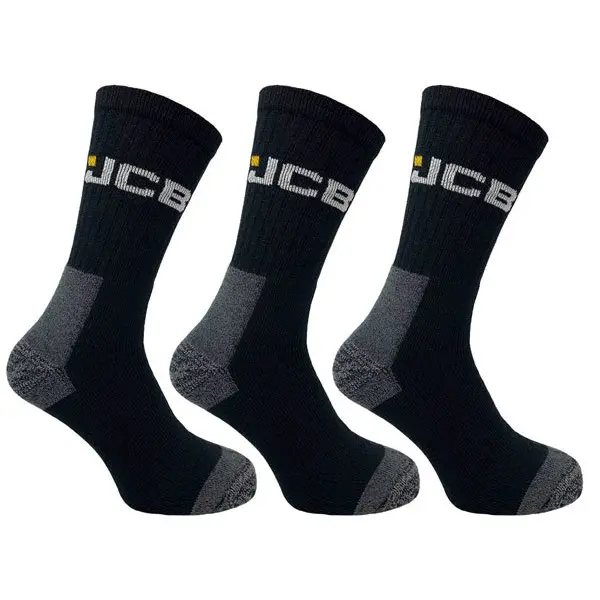 3 Pack Work Socks With Added Elastane Black 6-11 