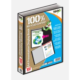 36 Pieces Tiger A4 100 Pocket Presentation Display Book Black