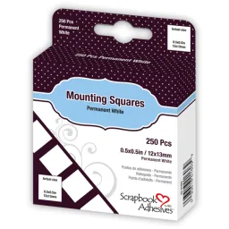 3L Mounting Squares Permanent White 12x13mm Pack of 250