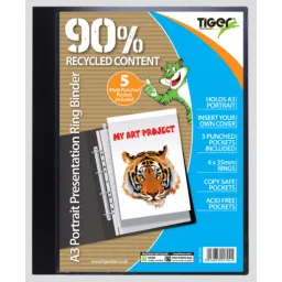 42 x Tiger A3 Portrait Presentation Ring Binder 35mm 4D ring 