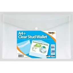 450 Pieces Tiger A4+ stud wallet clear only 50% Recycled