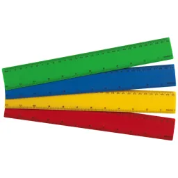 500 x School 12 Inch Shatter Resistant Plastic Rulers Assorted Colours