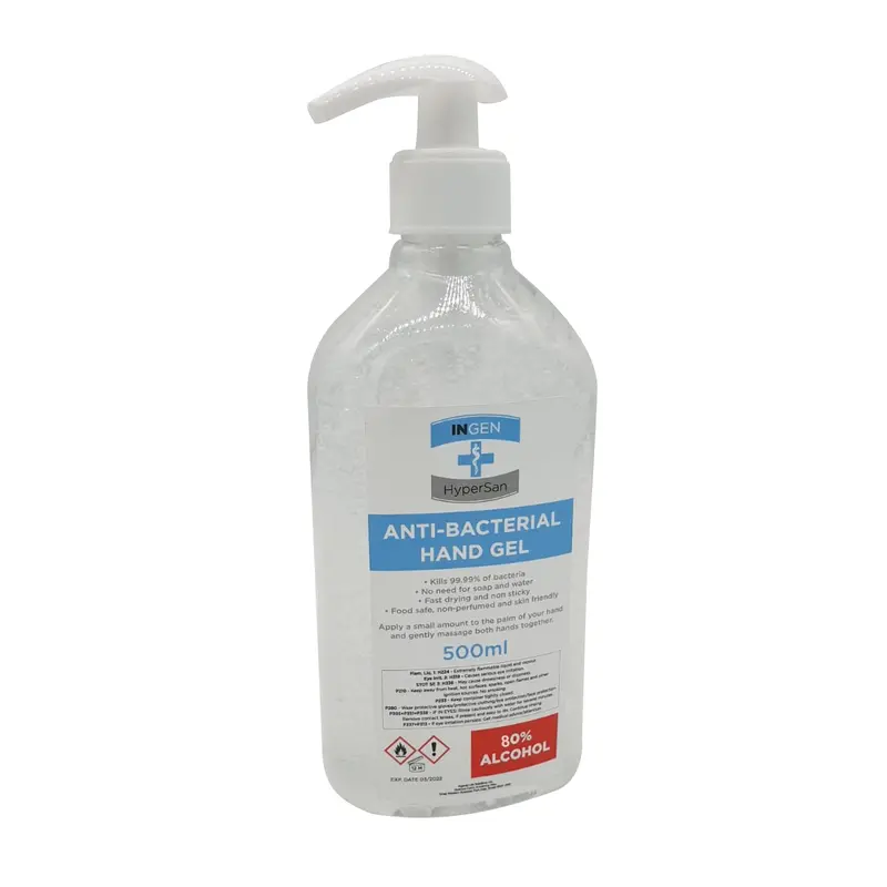 500ml Anti-Bacterial Sanitising Hand Gel with pump  70% Alcohol