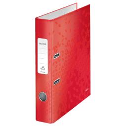 Leitz 180° WOW Laminated Lever Arch File 350 Capacity Red Pack of 10