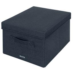 Leitz Fabric Storage Box with Lid Medium 1 x Pack of 2 Velvet Grey