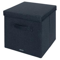 Leitz Fabric Storage Box with Lid Large 1 x Pack of 2 Velvet Grey