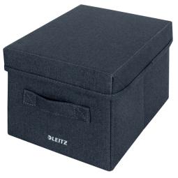 Leitz Fabric Storage Box with Lid Small 1 x Pack of 2 Velvet Grey