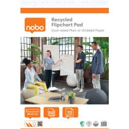Nobo Flipchart Pad 58x81cm Dual-Sided Plain or Gridded Paper 50 Sheet