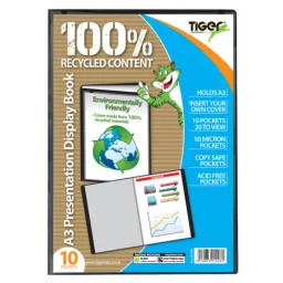 72 Pieces Tiger A3 10 Pocket Presentation Display Book Black