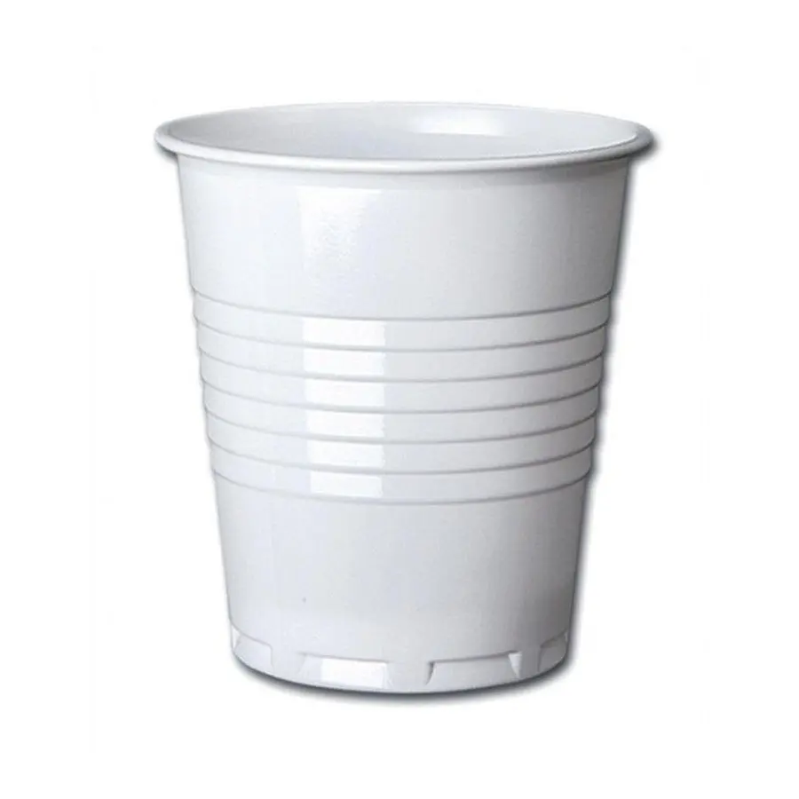 7oz White Squat Plastic Vending Cups (100)