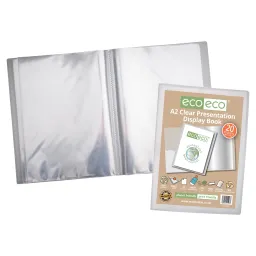 Eco-Eco A2 Clear 50% Recycled Presentation Display Book – 20 Pockets