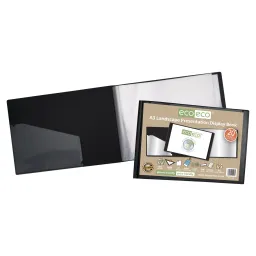 Eco-Eco A3 Landscape 50% Recycled Presentation Display Book – 20 Pockets Black