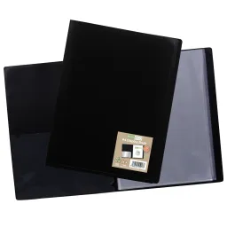 Eco-Eco A4 100% Recycled Flexicover Display Book – 20 Pockets Black