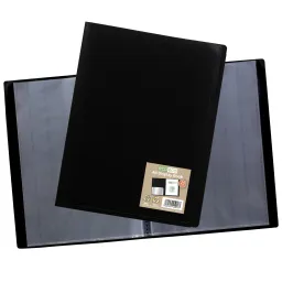 Eco-Eco A4 100% Recycled Flexicover Display Book – 20 Pockets Black