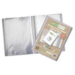 Eco-Eco A4 Clear 50% Recycled Presentation Display Book – 20 Pockets