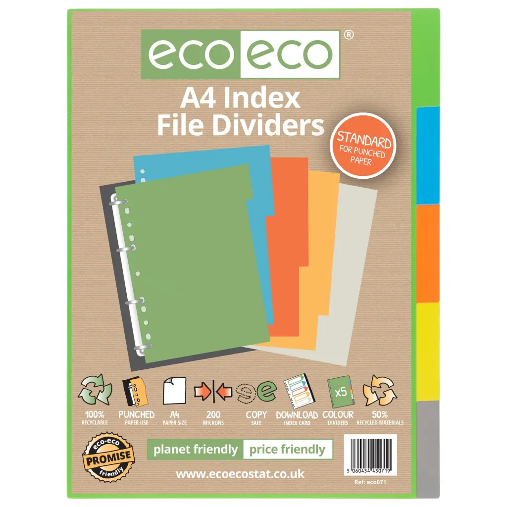 A4 50% Recycled Set 5 Index File Dividers (1)