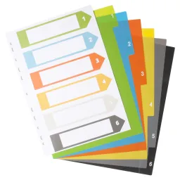 A4 50% Recycled Set 6 Index File Dividers 