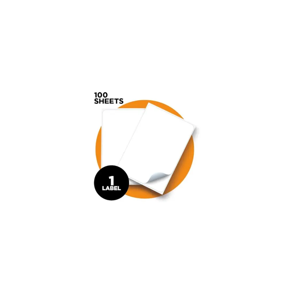 A4 Laser Labels, 99.1x67.7mm, Plain, 8 per sheet BOX 1000 PACK 100