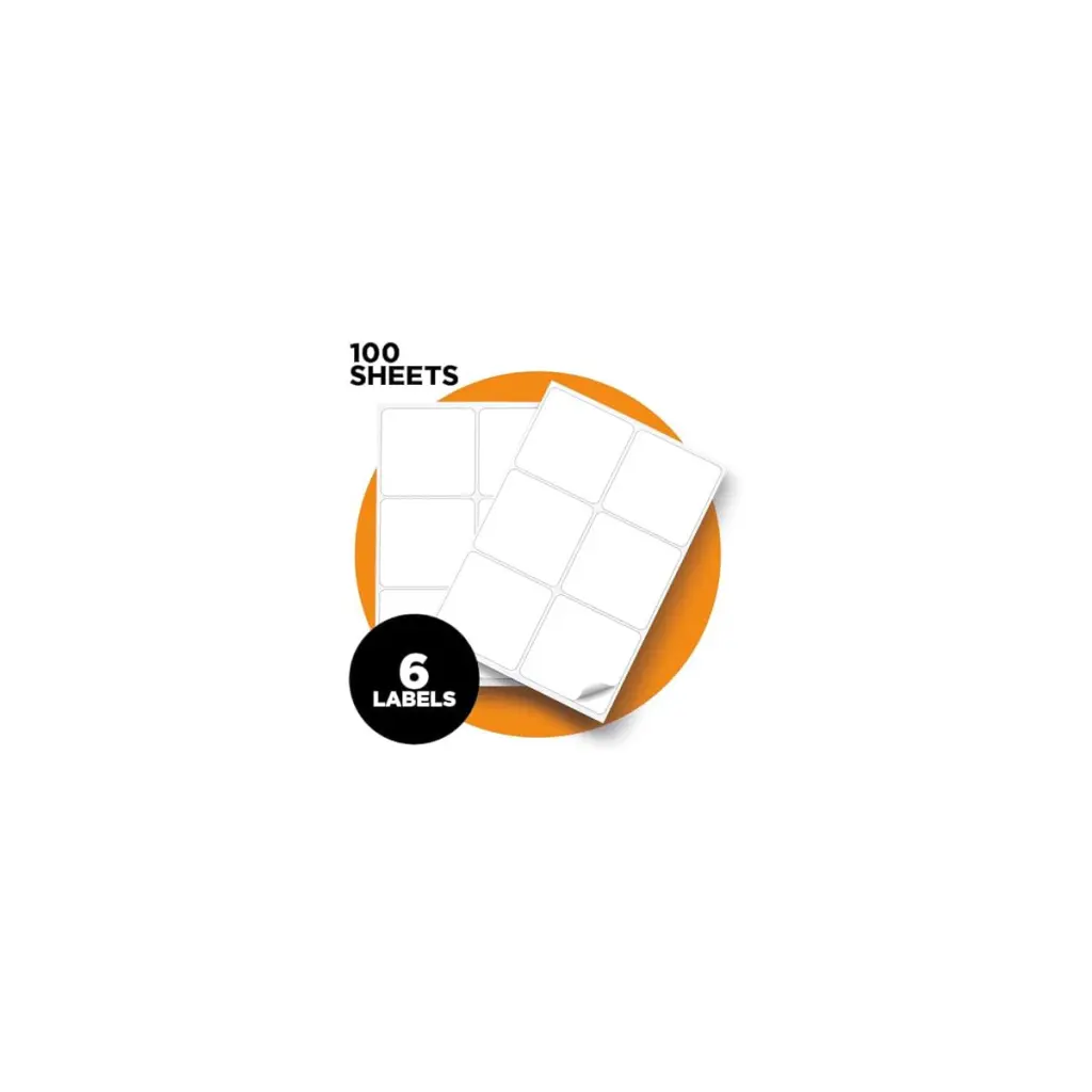 A4 Laser Labels, 99.1x93.1mm, Plain, 6 per sheet BOX 1000 PACK 100