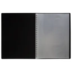 Eco-Eco A5 Fold-Flat Spiral Display Book – 20 Pockets Black