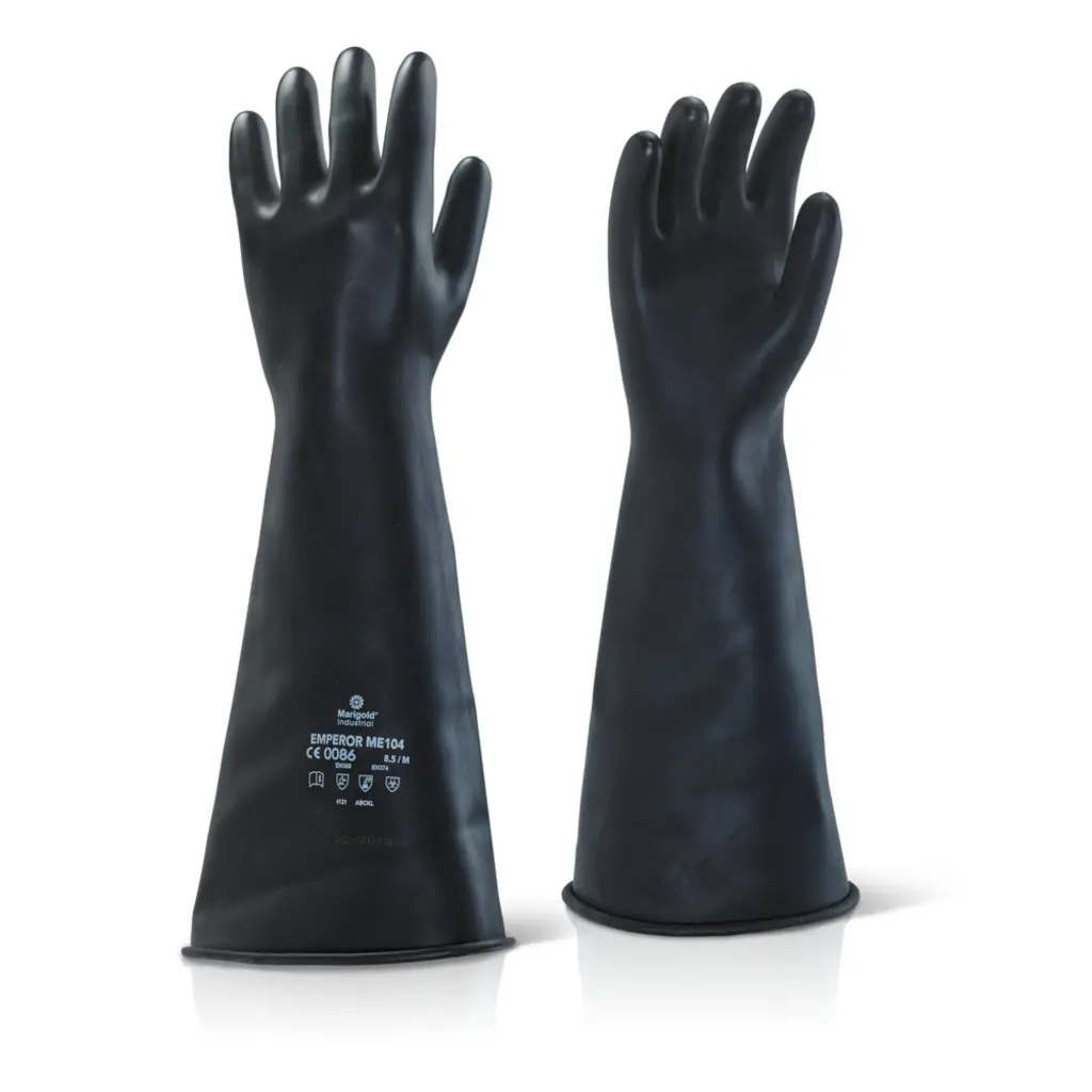 Ansell Industrial Latex Medium Weight 17” Gauntlet Black 11