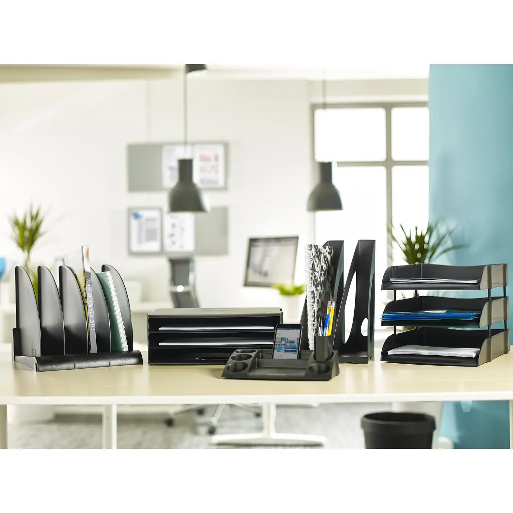 Avery Eco Desk Tidy Organiser 7 Compartments Black - DR400BLK