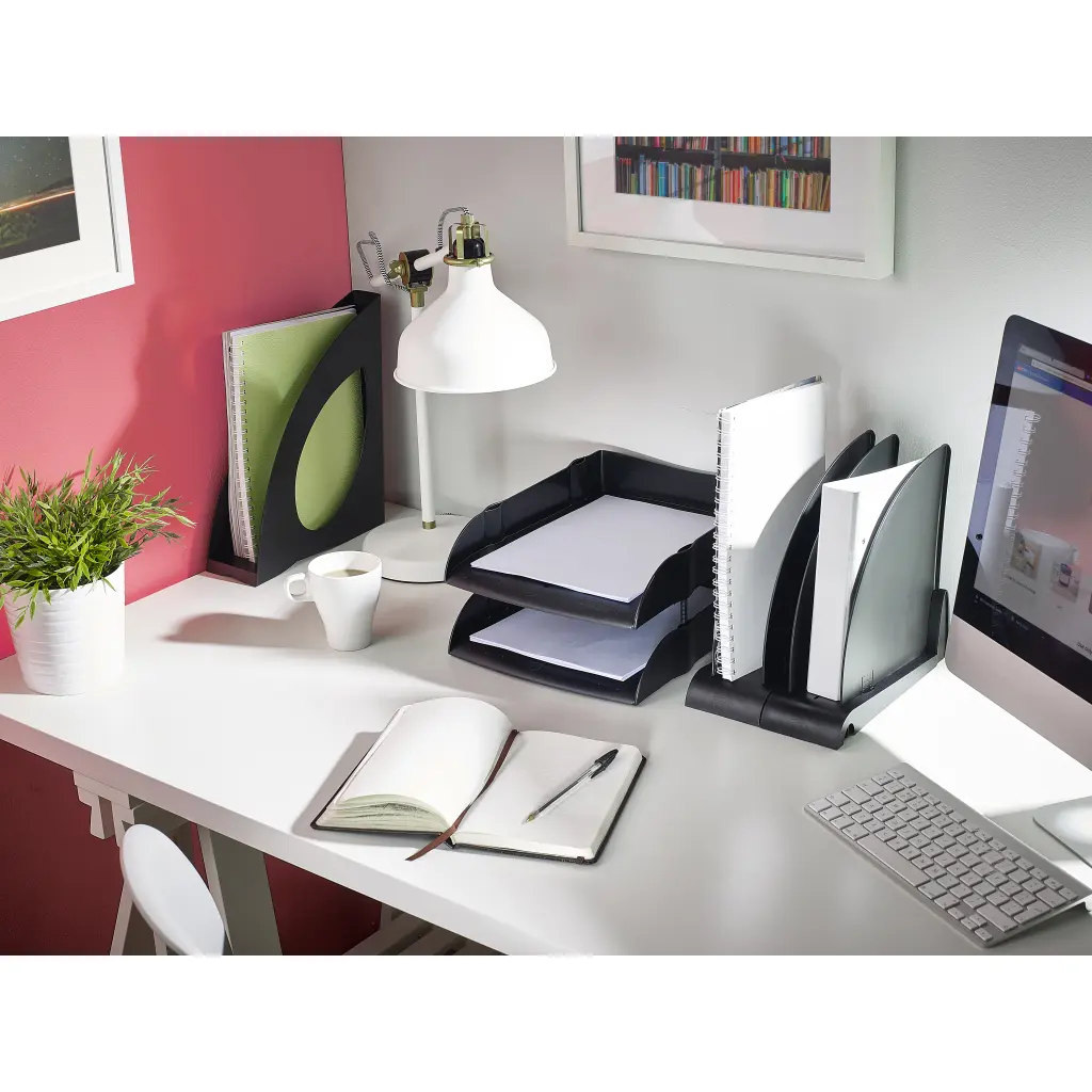 Avery Eco Letter Tray Stackable A4/Foolscap Portrait Black - DR100BLK