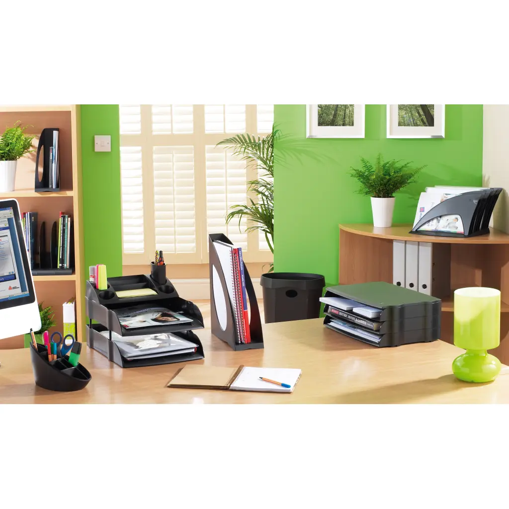 Avery Eco Pen Pot 10 Compartments Black - DR450BLK