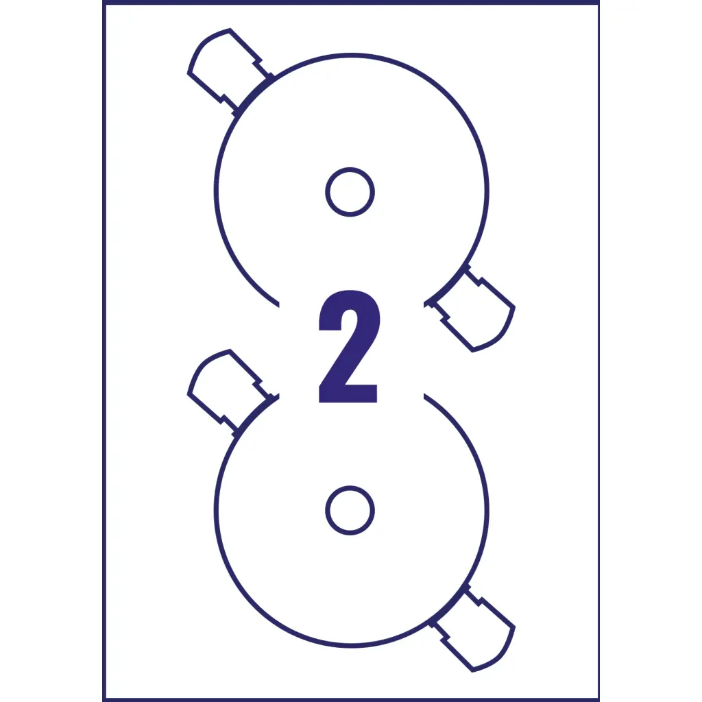 Avery Full Face CD/DVD Matt Label 117mm Diameter 2 Per A4 Sheet White (Pack 50 Labels) L7676-25