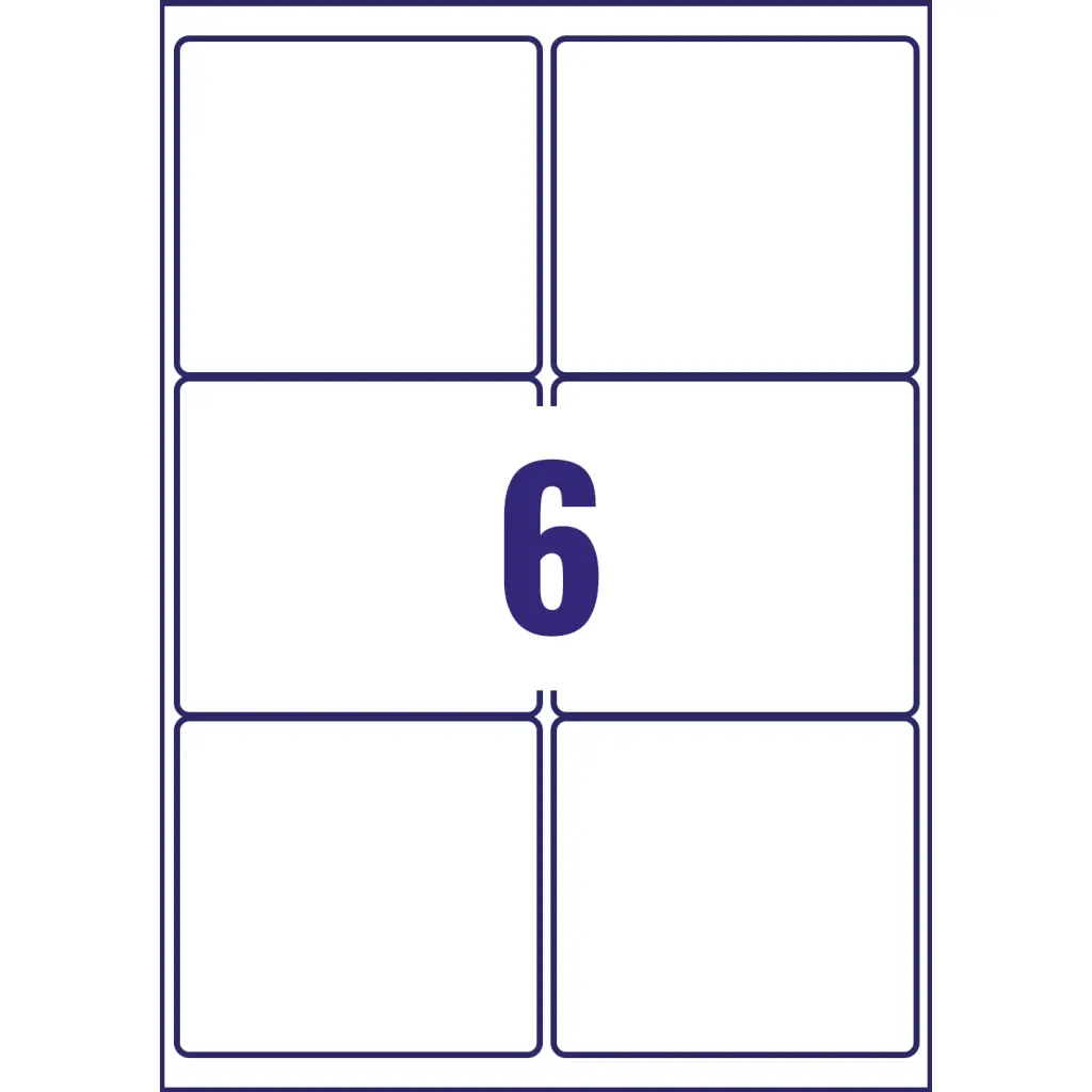 Avery Inkjet Address Label 99x93mm 6 Per A4 Sheet White (Pack 600 Labels) J8166-100