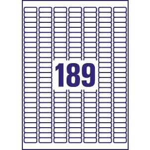 Avery Inkjet Mini Label 25x10mm 189 Per A4 Sheet White (Pack 4725 Labels) J8658-25