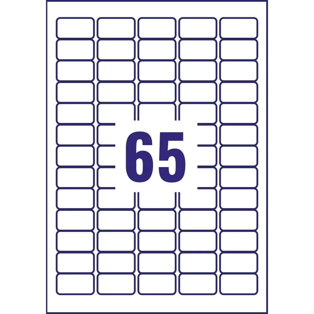 Avery Inkjet Mini Label 38.1x21.2mm 65 Per A4 Sheet Clear (Pack 1625 Labels) J8551-25