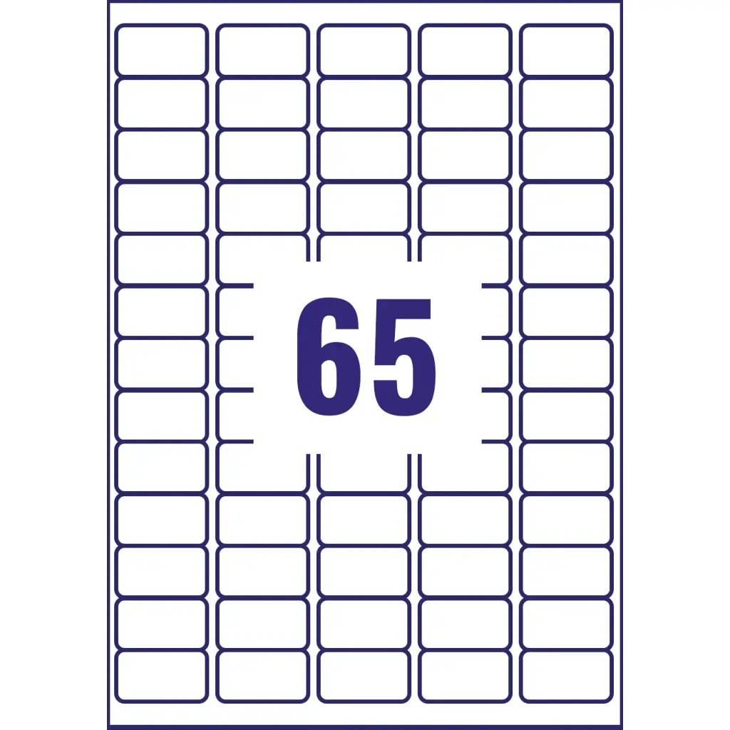 Avery Inkjet Mini Label 38.1x21.2mm 65 Per A4 Sheet White (Pack 1625 Labels) J8651-25