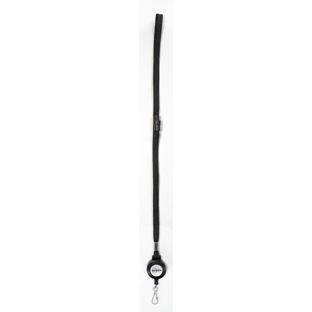 Avery Lanyard Black 40 x 1cm with 60cm Reel (Pack 10) - 4830