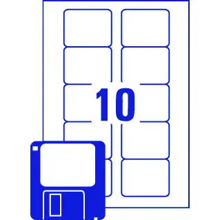 Avery Laser 3.5 inch Diskette Label 70x52mm White (Pack 250 Labels) L7666-25